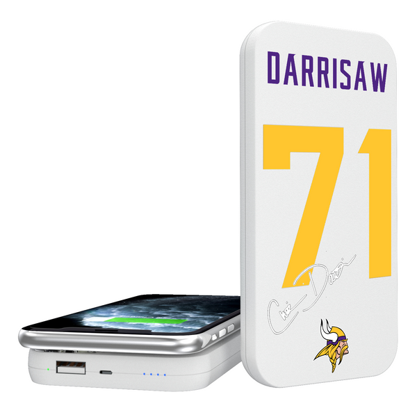 Christian Darrisaw Minnesota Vikings 71 Ready 5000mAh Portable Wireless Charger