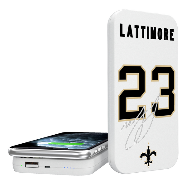 Marshon Lattimore New Orleans Saints 23 Ready 5000mAh Portable Wireless Charger
