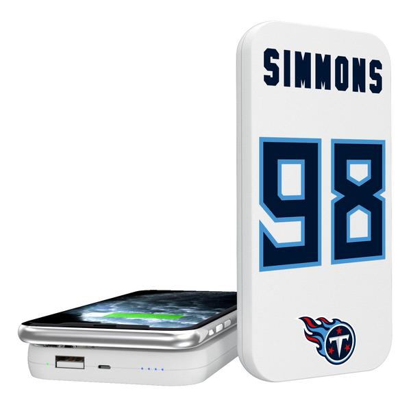 Jeffery Simmons Tennessee Titans 98 Ready 5000mAh Portable Wireless Charger
