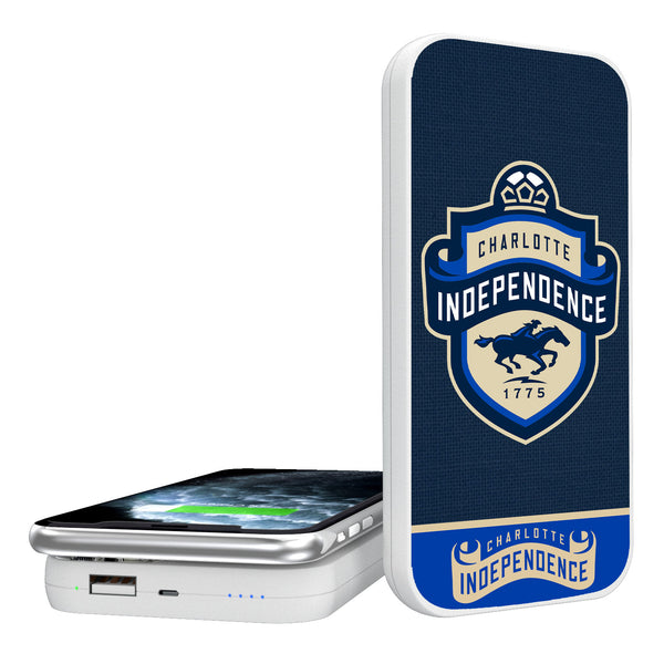Charlotte Independence  Solid Wordmark 5000mAh Portable Wireless Charger