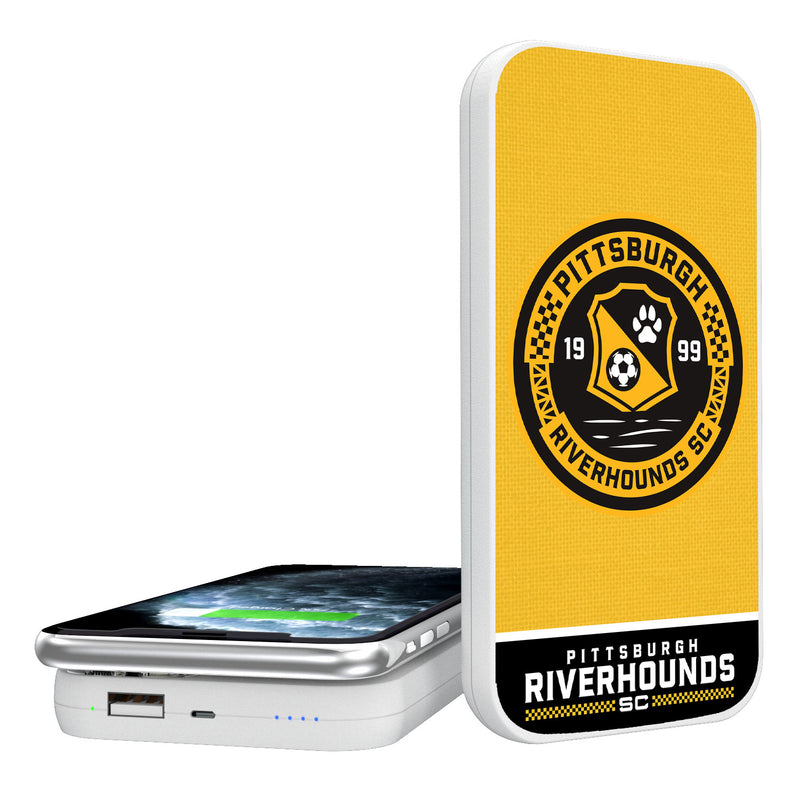 Pittsburgh Riverhounds SC  Solid Wordmark 5000mAh Portable Wireless Charger