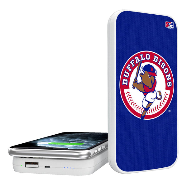 Buffalo Bisons Solid 5000mAh Portable Wireless Charger