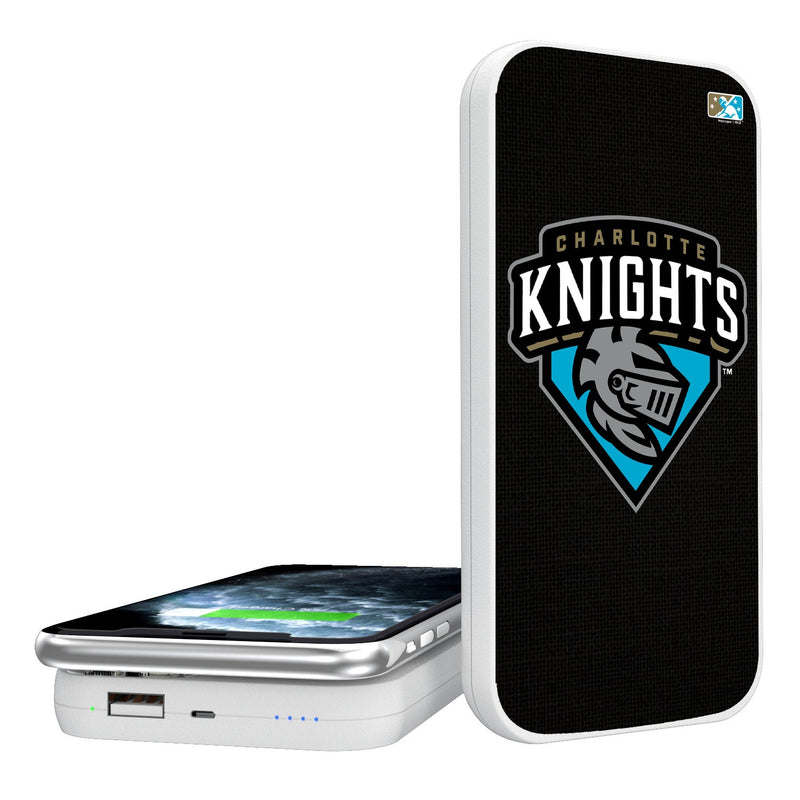 Charlotte Knights Solid 5000mAh Portable Wireless Charger