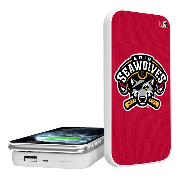 Erie SeaWolves Solid 5000mAh Portable Wireless Charger