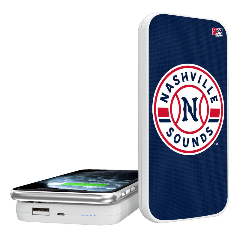 Nashville Sounds Solid 5000mAh Portable Wireless Charger
