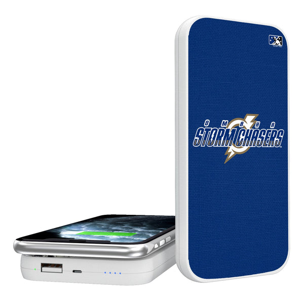 Omaha Storm Chasers Solid 5000mAh Portable Wireless Charger