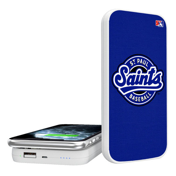 St. Paul Saints Solid 5000mAh Portable Wireless Charger