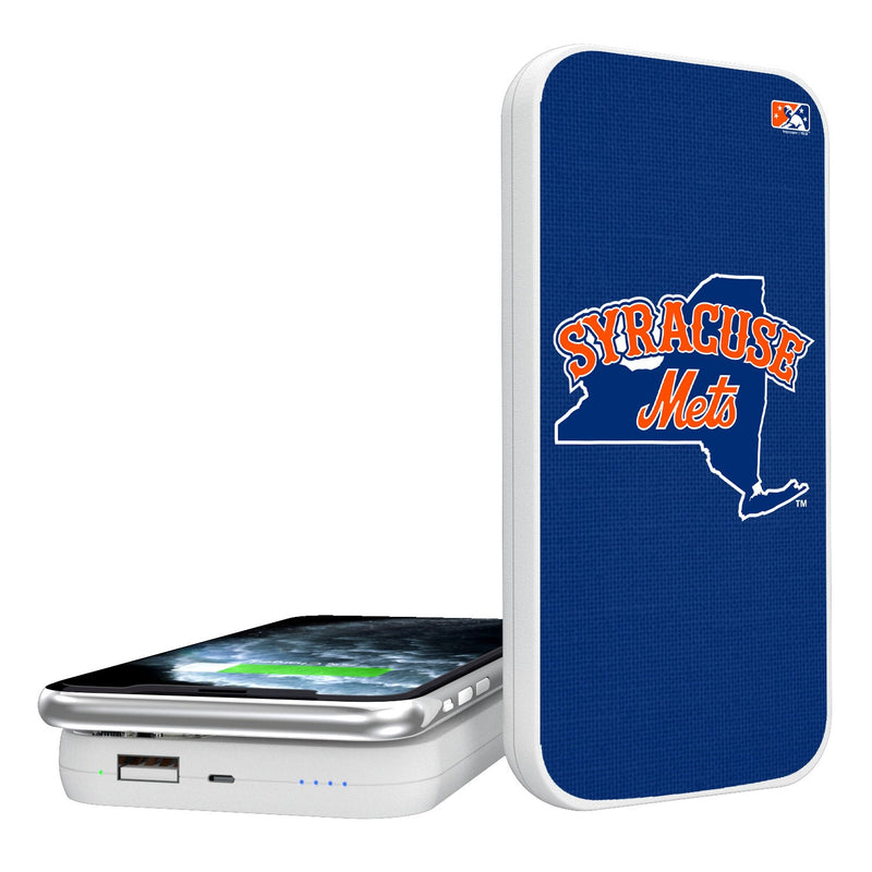 Syracuse Mets Solid 5000mAh Portable Wireless Charger