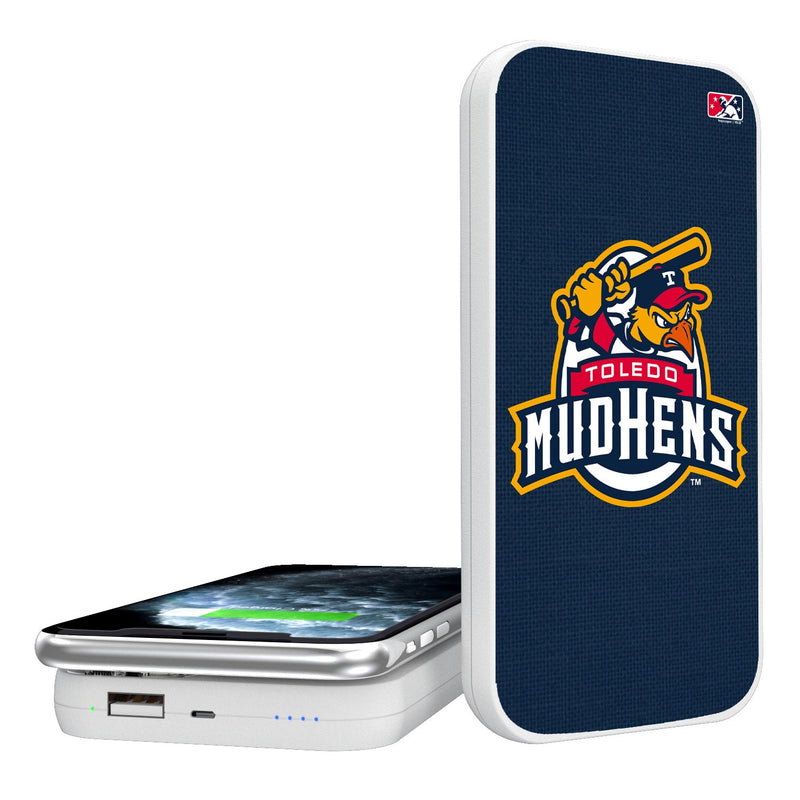 Toledo Mud Hens Solid 5000mAh Portable Wireless Charger