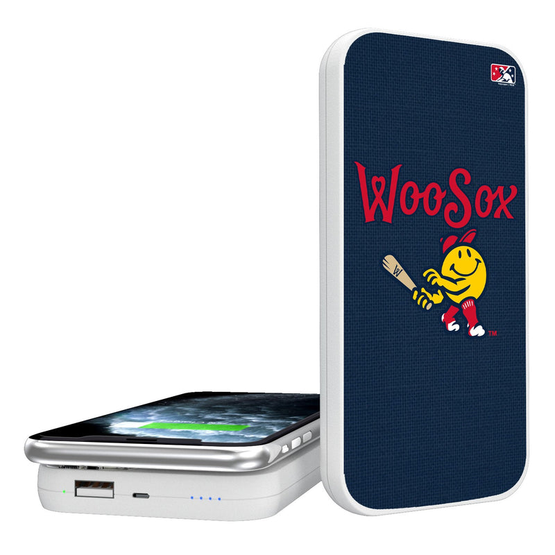 Worcester Red Sox Solid 5000mAh Portable Wireless Charger
