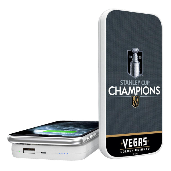Vegas Golden Knights Solid Wordmark 5000mAh Portable Wireless Charger