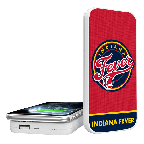 Indiana Fever Solid Wordmark 5000mAh Portable Wireless Charger