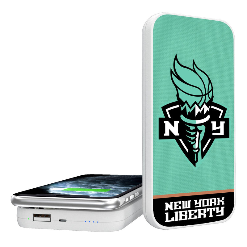 New York Liberty Solid Wordmark 5000mAh Portable Wireless Charger