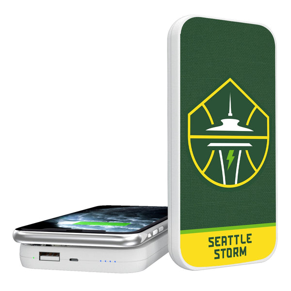 Seattle Storm Solid Wordmark 5000mAh Portable Wireless Charger