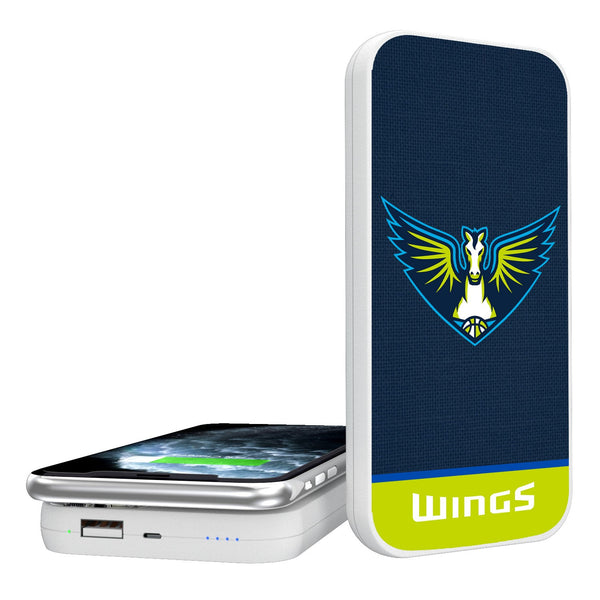 Dallas Wings Solid Wordmark 5000mAh Portable Wireless Charger