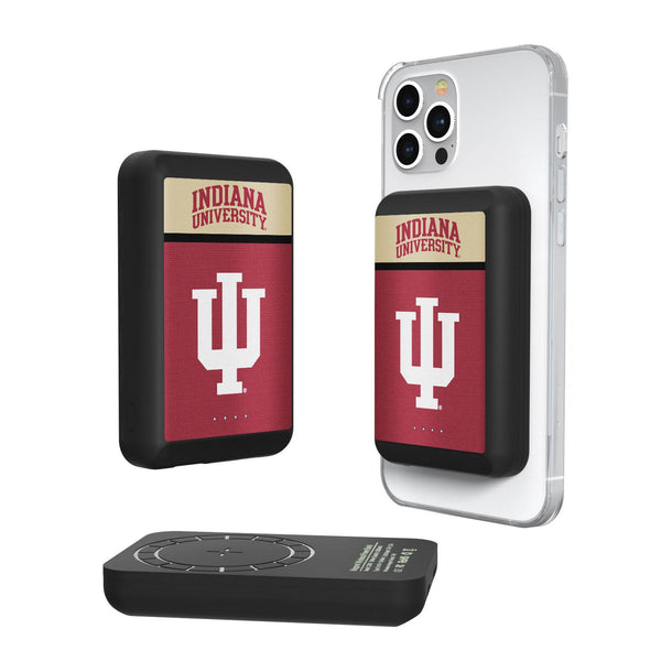 Indiana Hoosiers Endzone Solid Wireless Mag Power Bank