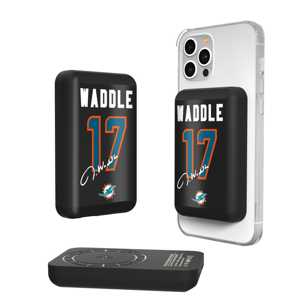 Jaylen Waddle Miami Dolphins 17 Ready Wireless Mag Power Bank