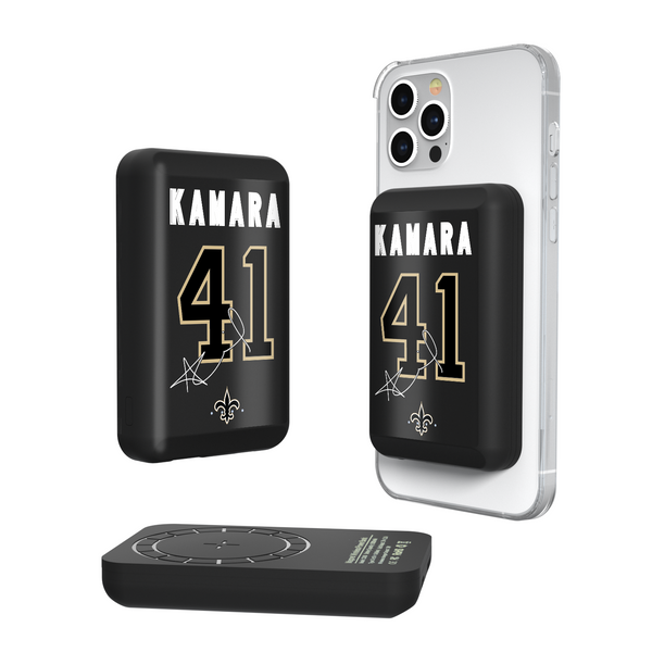 Alvin Kamara New Orleans Saints 41 Ready Wireless Mag Power Bank