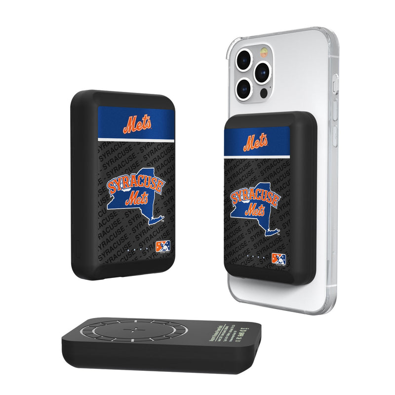 Syracuse Mets Endzone Plus Wireless Mag Power Bank