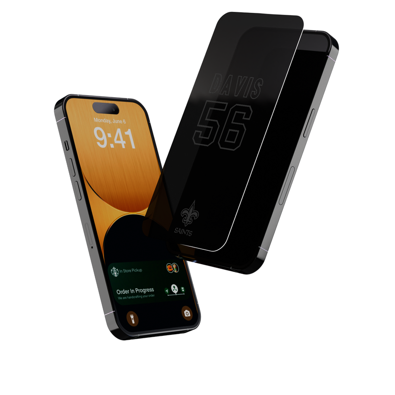 Demario Davis New Orleans Saints 56 Standard iPhone Privacy Screen Protector