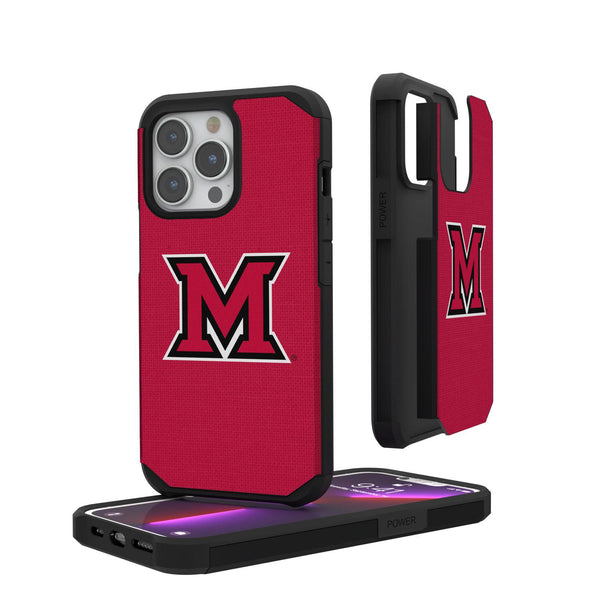 Miami RedHawks Solid iPhone Rugged Case