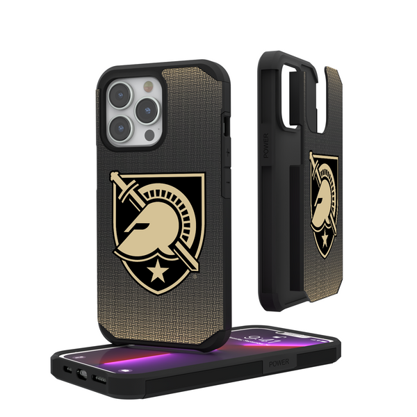 Army Academy Black Knights Linen iPhone Rugged Phone Case