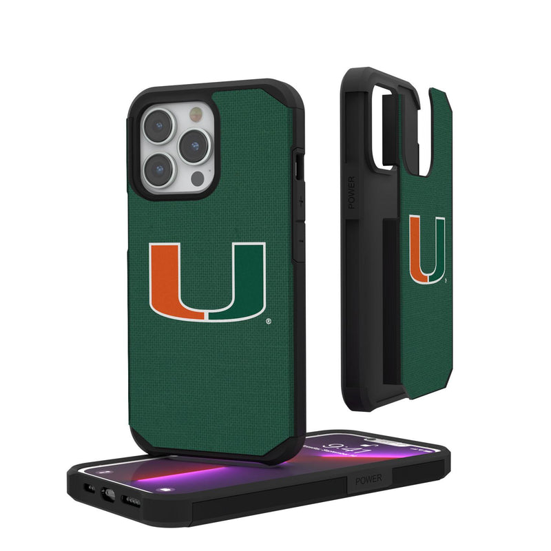 Miami Hurricanes Solid iPhone Rugged Case