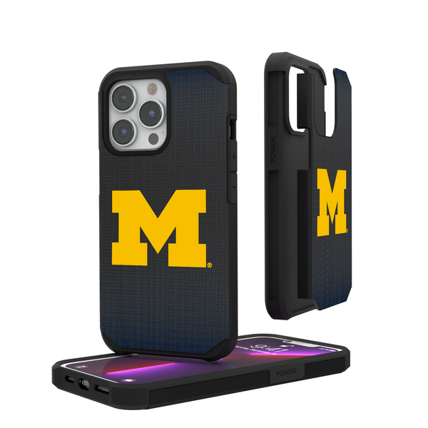 Michigan Wolverines Linen iPhone Rugged Phone Case