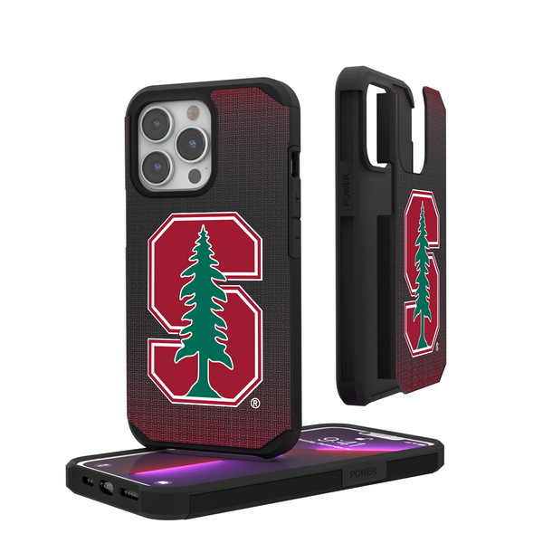 Stanford Cardinal Linen iPhone Rugged Phone Case