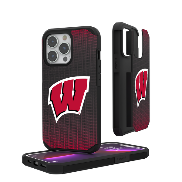 Wisconsin Badgers Linen iPhone Rugged Phone Case