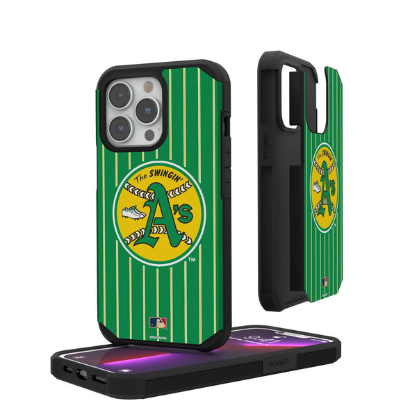 Oakland As 1971-1981 - Cooperstown Collection Pinstripe iPhone Rugged Case