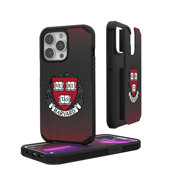 Harvard Crimson Linen iPhone Rugged Phone Case