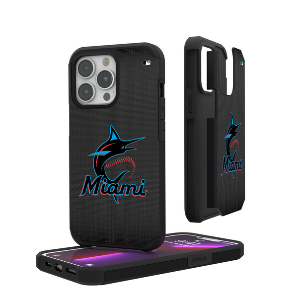 Miami Marlins Linen iPhone Rugged Phone Case