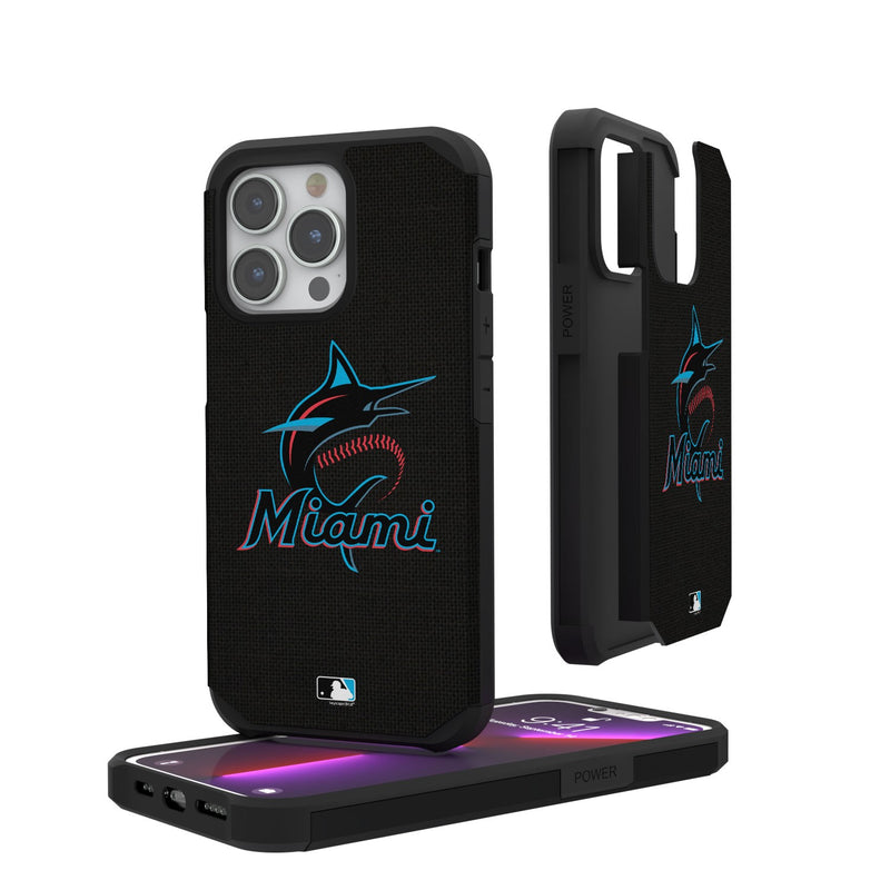 Miami Marlins Solid iPhone Rugged Case