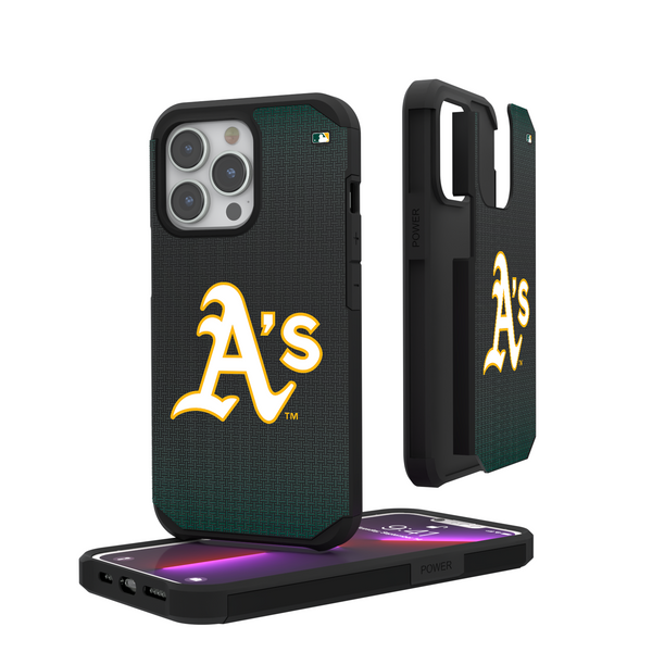 Oakland Athletics Linen iPhone Rugged Phone Case