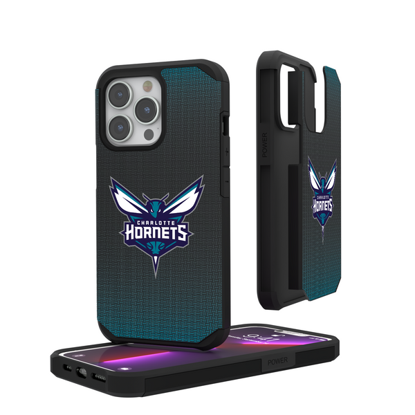 Charlotte Hornets Linen iPhone Rugged Phone Case