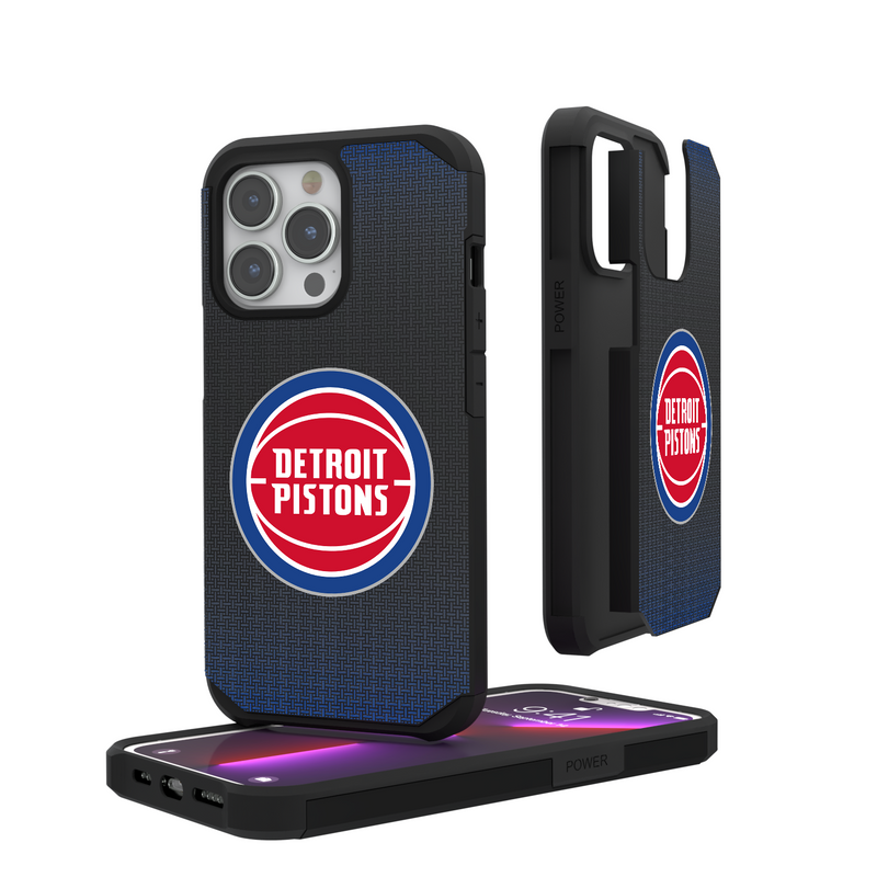 Detroit Pistons Linen iPhone Rugged Phone Case