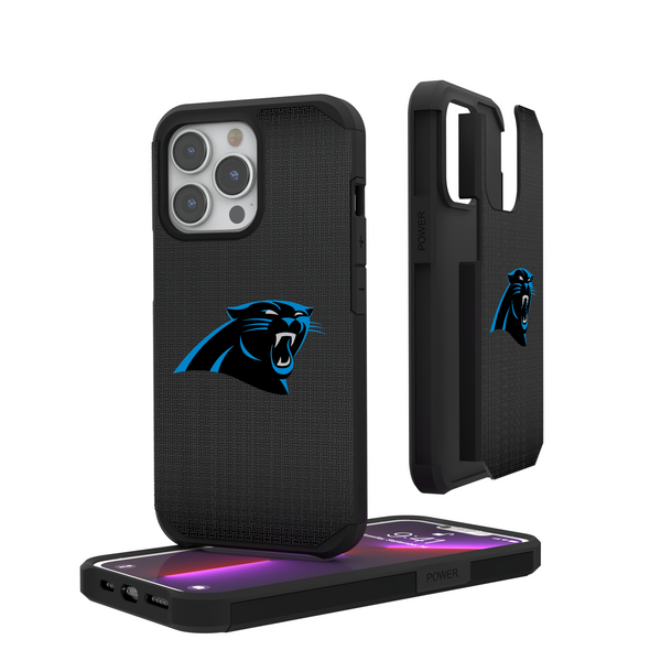 Carolina Panthers Linen iPhone Rugged Phone Case