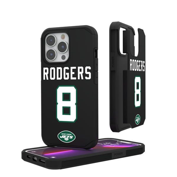 Aaron Rodgers New York Jets 8 Ready iPhone Rugged Phone Case