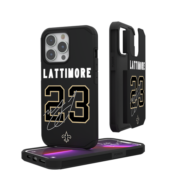 Marshon Lattimore New Orleans Saints 23 Ready iPhone Rugged Phone Case
