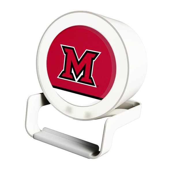 Miami RedHawks Endzone Solid Night Light Charger and Bluetooth Speaker