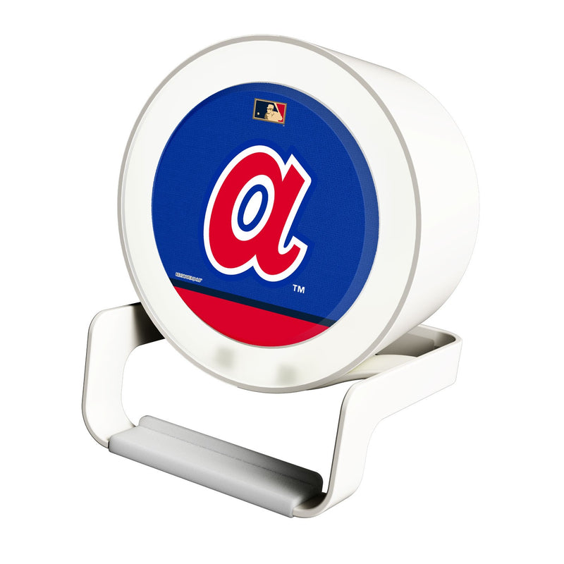 Atlanta Braves 1972-1980 - Cooperstown Collection Solid Wordmark Night Light Charger and Bluetooth Speaker