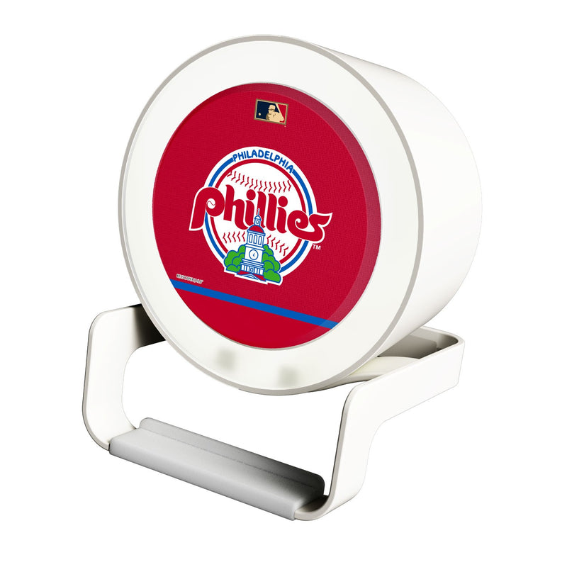 Philadelphia Phillies 1984-1991 - Cooperstown Collection Solid Wordmark Night Light Charger and Bluetooth Speaker