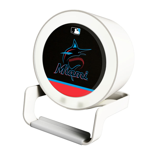 Miami Marlins Solid Wordmark Night Light Charger and Bluetooth Speaker