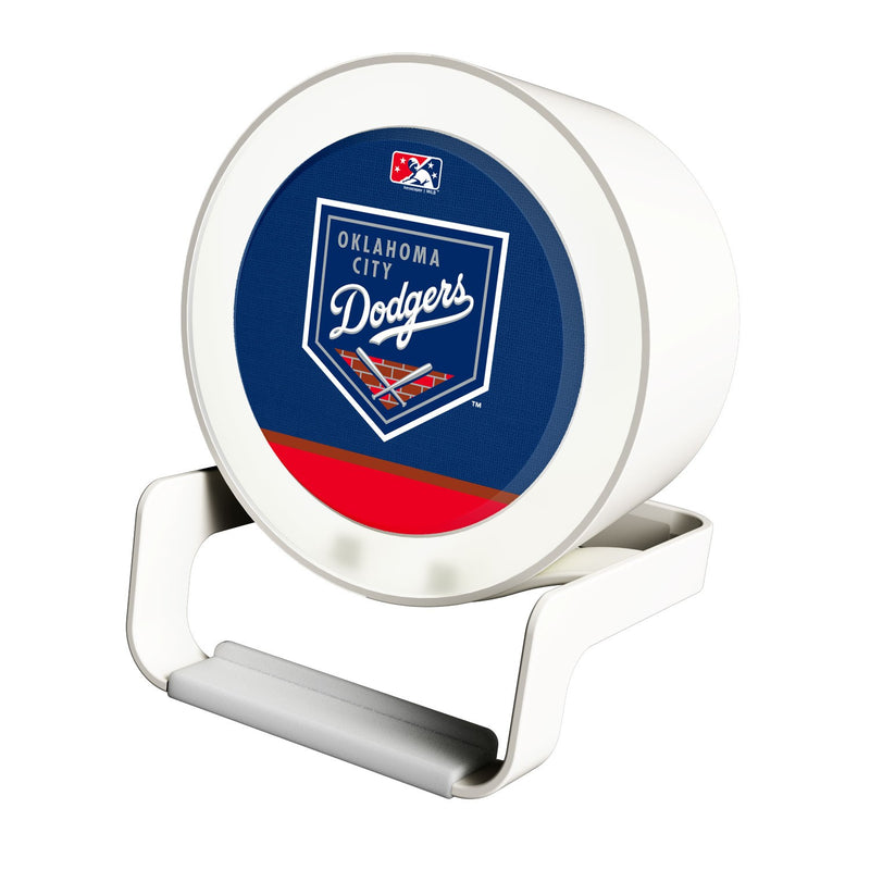 Oklahoma City Dodgers Solid Wordmark Night Light Charger and Bluetooth Speaker