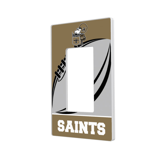 New Orleans Saints Passtime Hidden-Screw Light Switch Plate - Single Rocker