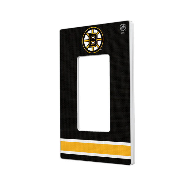 Boston Bruins Stripe Hidden-Screw Light Switch Plate - Single Rocker
