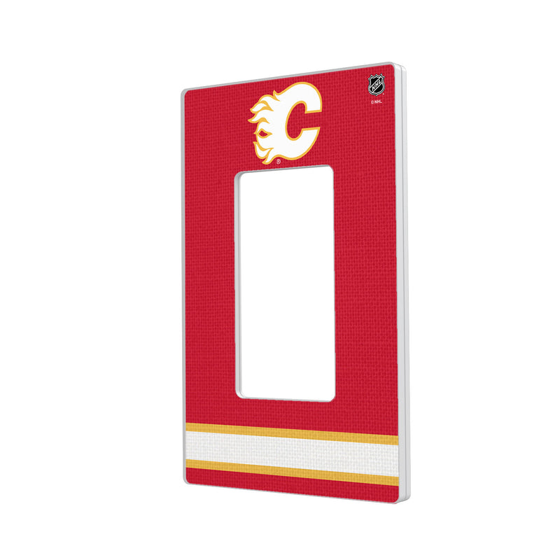 Calgary Flames Stripe Hidden-Screw Light Switch Plate - Single Rocker