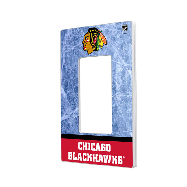 Chicago Blackhawks Ice Wordmark Hidden-Screw Light Switch Plate