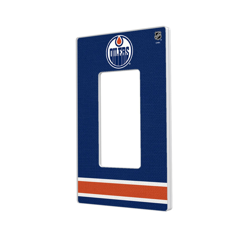 Edmonton Oilers Stripe Hidden-Screw Light Switch Plate - Single Rocker